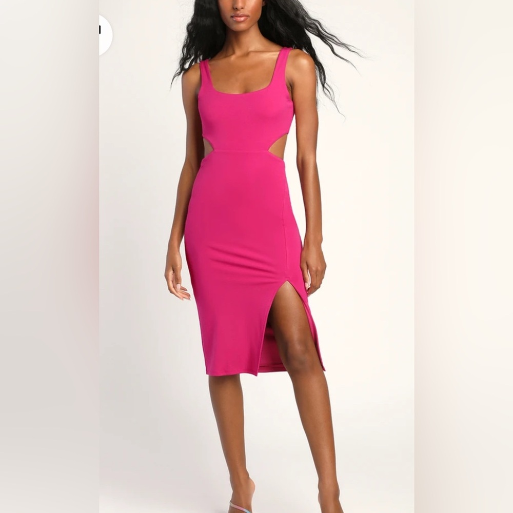 Lulus Magenta Open Back Bodycon Dress in size XS